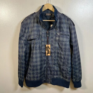 A. Tiziano Sugarloaf Plaid Jacket Mens Size Large Blue Gray Travel Outdoor